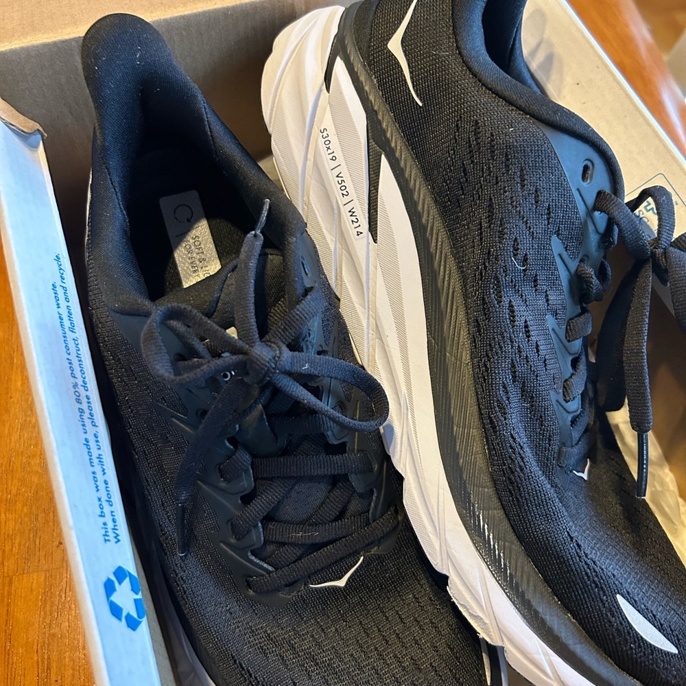 HOKA Black and White Running Shoes